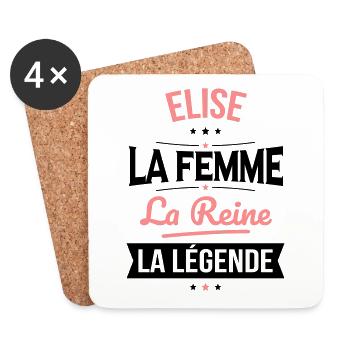 Elise - La Femme - La Reine - La Légende - Dessous de verre (lot de 4) - blanc - Devant