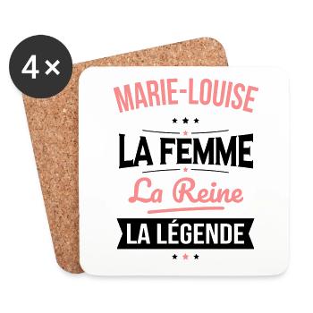 Marie-Louise - La Femme - La Reine - La Légende - Dessous de verre (lot de 4) - blanc - Devant