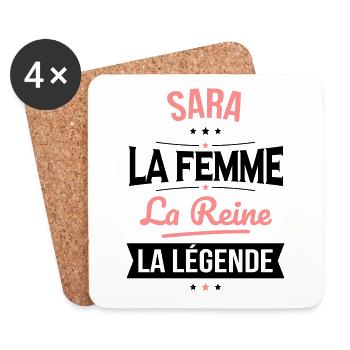 Sara - La Femme - La Reine - La Légende - Dessous de verre (lot de 4) - blanc - Devant