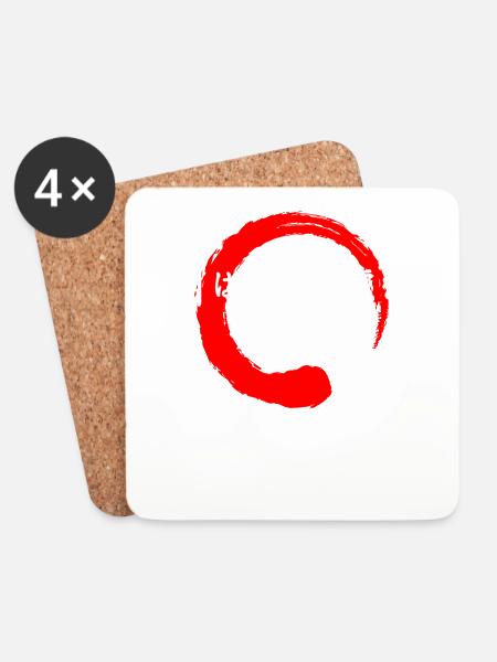 Augen lügen nie, wenn sie japanische Kanji-Wörter sagen - Untersetzer (4er-Set) - Weiß