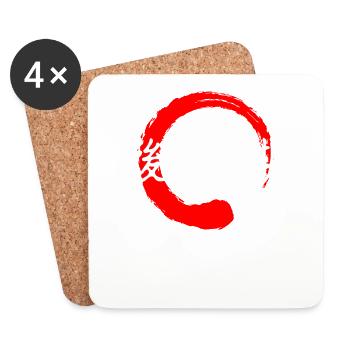 Bis wir uns wiedersehen, zitieren Sie japanische Kanji-Wörter - Untersetzer (4er-Set) - Weiß - Vorne