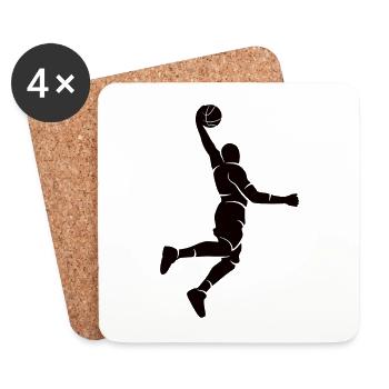 Basketball Player Silhouette Basketball - Coasters (set of 4) - white - Front