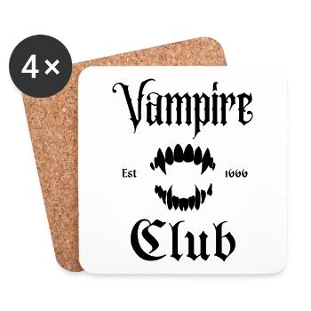 Vampire Club Est 1666 Halloween Automne - Dessous de verre (lot de 4) - blanc - Devant