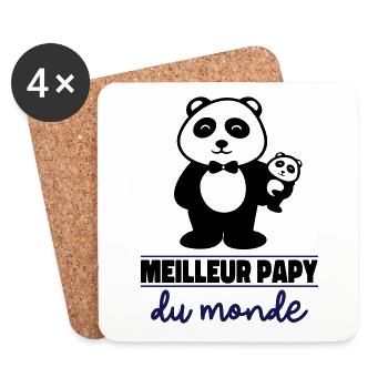 meilleur papy du monde - Dessous de verre (lot de 4) - blanc - Devant