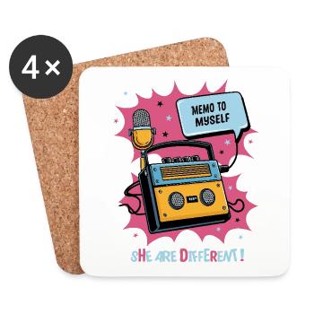 They are different ! - Coasters (set of 4) - white - Front