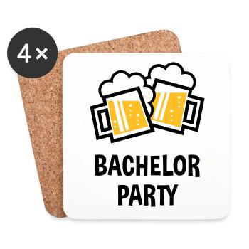Bachelor Party (JGA Bier Bayrische Bierkrüge / 2C) - Untersetzer (4er-Set) - Weiß - Vorne