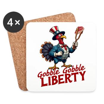 Gobble Gobble Liberty - Untersetzer (4er-Set) - Weiß - Vorne