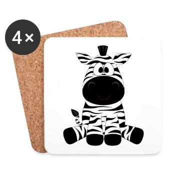zebra - Coasters (set of 4) - white - Front