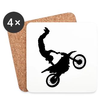 Motocross stunt driver - Coasters (set of 4) - white - Front