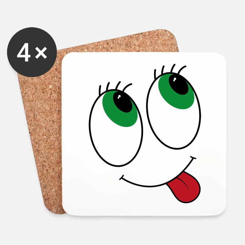 Comic-style eyes - Coasters (set of 4) - white