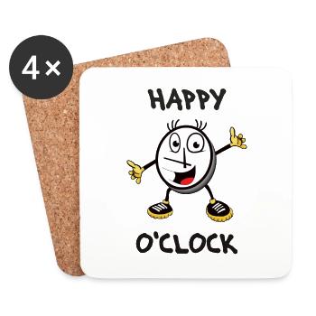 Es ist Zeit glückliche zu sein - Untersetzer (4er-Set) - Weiß - Vorne
