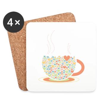 Tea love - Untersetzer (4er-Set) - Weiß - Vorne