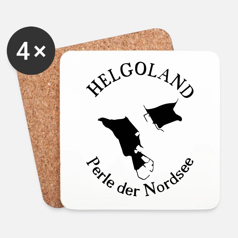 Helgoland - Untersetzer (4er-Set) - Weiß