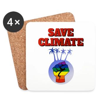 save climate Climate Energy Environment Environmental protection bi - Coasters (set of 4) - white - Front