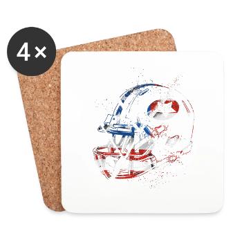 American Football Helmet Grunge Splash USA Flag - Coasters (set of 4) - white - Front