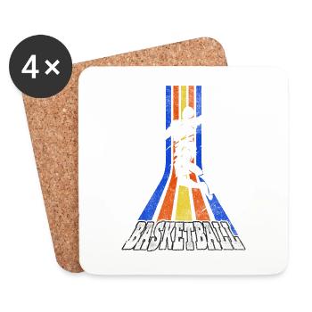 Basketteur Basketteur Dunking Vintage Retro - Dessous de verre (lot de 4) - blanc - Devant