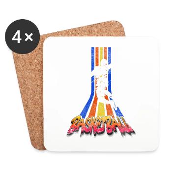 Basketball Basketballspieler Dunking Vintage Retro - Untersetzer (4er-Set) - Weiß - Vorne