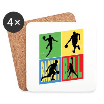 Basketteur Basketteur Vintage Rétro - Dessous de verre (lot de 4) - blanc - Devant