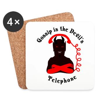 Gossip is the Devil's Telephone - Coasters (set of 4) - white - Front