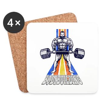 Bodybuilding Bodybuilders Weightlifting Weight Training - Coasters (set of 4) - white - Front