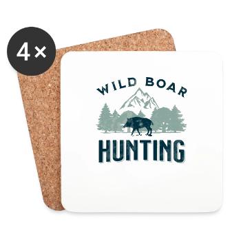 Hog Hunter - Untersetzer (4er-Set) - Weiß - Vorne