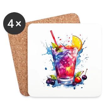 Cocktail Summer Beach Bar Club Party Drink - Dessous de verre (lot de 4) - blanc - Devant