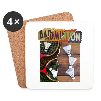 Badminton Badminton Racket Player Vintage Retro - Coasters (set of 4) - white - Front