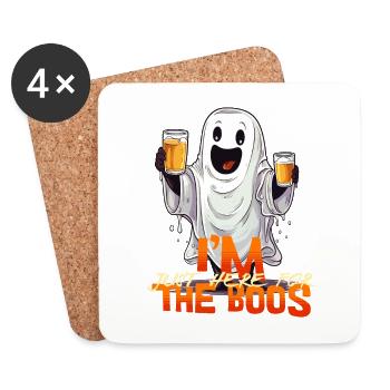 I'm Just Here For The Boos Ghost Beer Alcohol - Coasters (set of 4) - white - Front