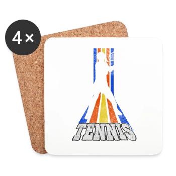 Tennis Joueur De Tennis Femme Sport Match Club Fan - Dessous de verre (lot de 4) - blanc - Devant