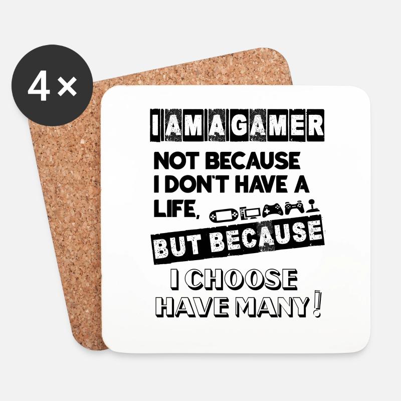 ICH BIN EIN GAMER - Untersetzer (4er-Set) - Weiß