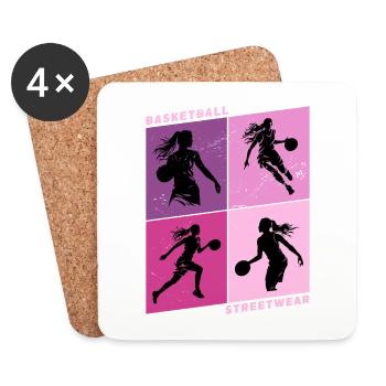 Basketball Frau Basketballerin Basketballspielerin - Untersetzer (4er-Set) - Weiß - Vorne