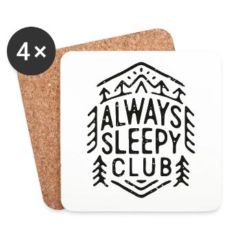 Always sleepy club - Coasters (set of 4) - white - Front