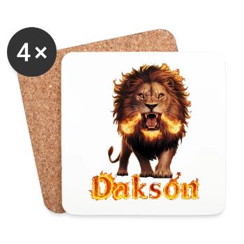 Majestätischer Dakson Löwe - Untersetzer (4er-Set) - Weiß - Vorne