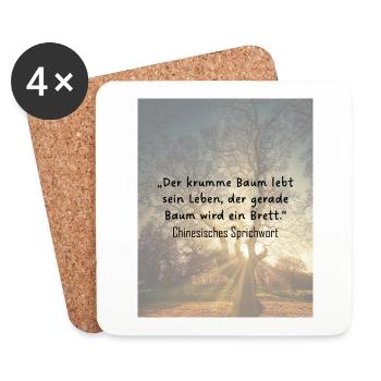 Der krumme Baum - Untersetzer (4er-Set) - Weiß - Vorne