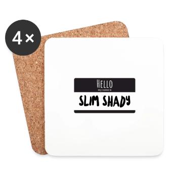 My name is Slim Shady - Coasters (set of 4) - white - Front