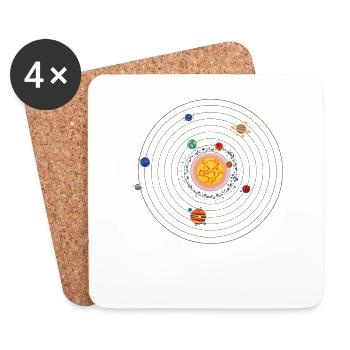 Espace Système Solaire Univers Planète - Dessous de verre (lot de 4) - blanc - Devant