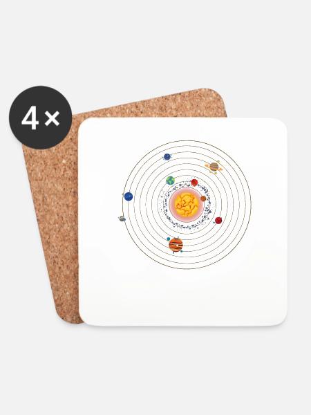 Weltraum Sonnensystem Universum Planeten - Untersetzer (4er-Set) - Weiß