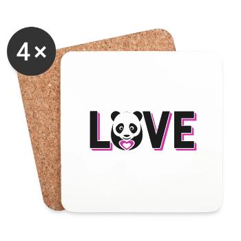 Panda bear love - Coasters (set of 4) - white - Front