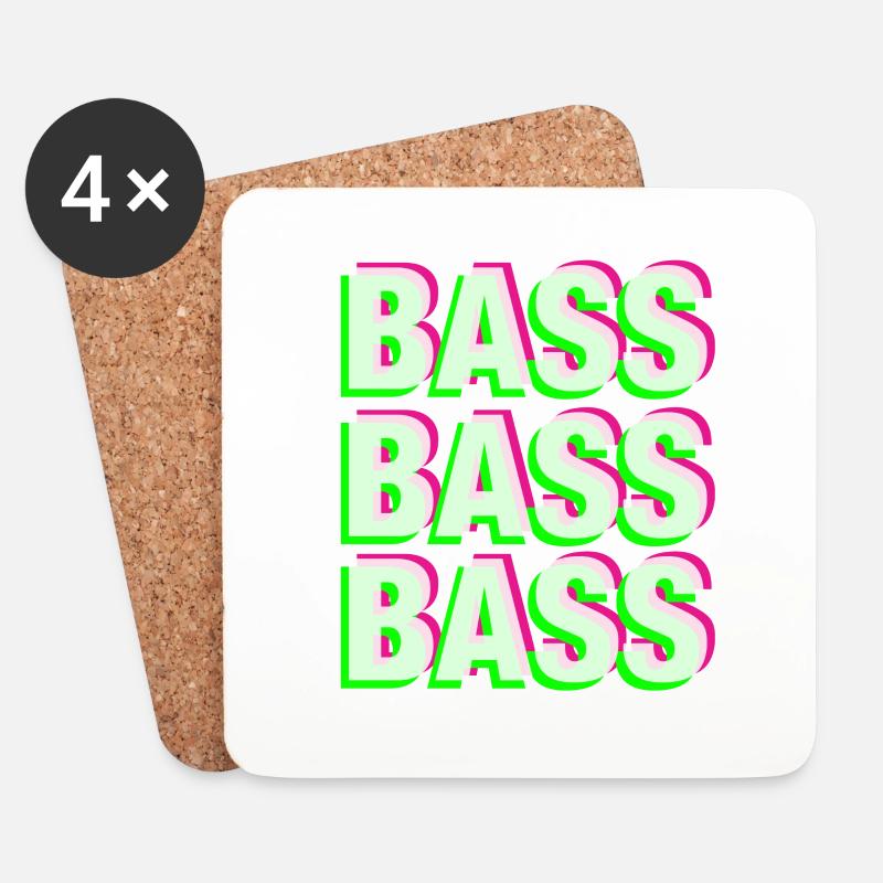 Bass Gabber Frenchcore Techno - Untersetzer (4er-Set) - Weiß