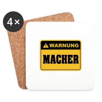 Warnung Macher Unternehmer Business Geschenkidee - Untersetzer (4er-Set) - Weiß - Vorne