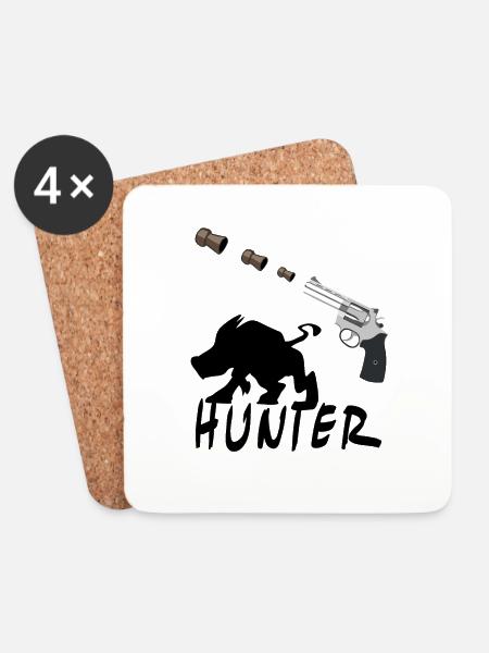 Hunter - Jäger - Jagd - Hunt - Untersetzer (4er-Set) - Weiß