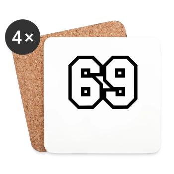 Numéro 69 - Dessous de verre (lot de 4) - blanc - Devant