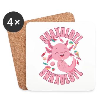 Süßer Axolotl Liebhaber Mexikanischer Salamander - Untersetzer (4er-Set) - Weiß - Vorne