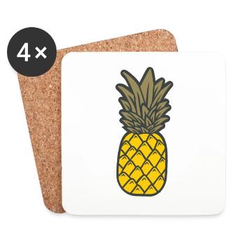 ananas - Dessous de verre (lot de 4) - blanc - Devant