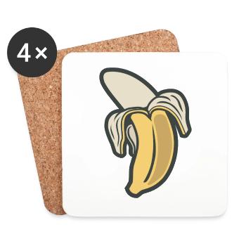 banana - Coasters (set of 4) - white - Front