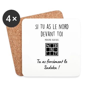 Sudoku - Dessous de verre (lot de 4) - blanc - Devant