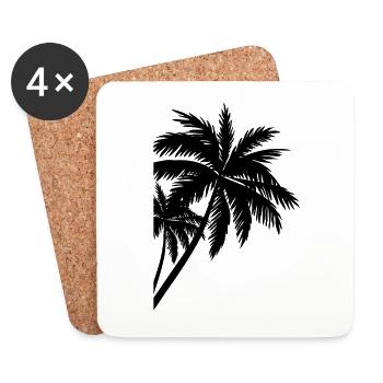 Palme Palm - Dessous de verre (lot de 4) - blanc - Devant