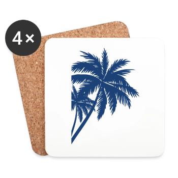 Palme Palm - Dessous de verre (lot de 4) - blanc - Devant