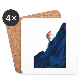 Mountaineer on the mountain - Coasters (set of 4) - white - Front