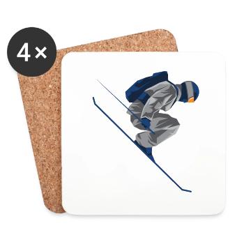 Freestyle skier - Coasters (set of 4) - white - Front